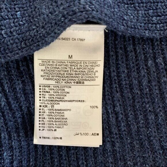 Banana Republic Open Front Cardigan Sweater Blue Draped Cotton Knit Medium - Picture 7 of 7